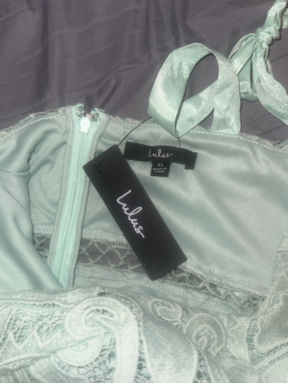 Lulu's Sage Green Lace High Low Midi Dress - Picture 4 of 7